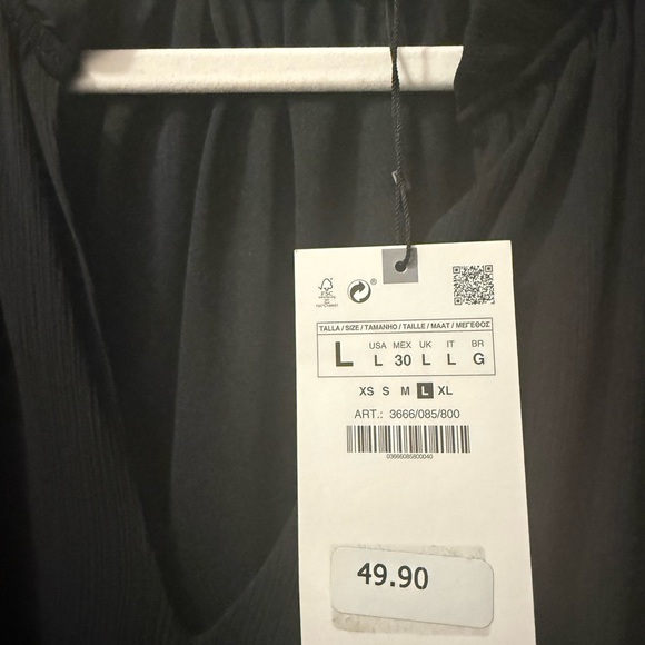 NWT Zara Black Long Sleeve MINI Dress - Picture 5 of 5